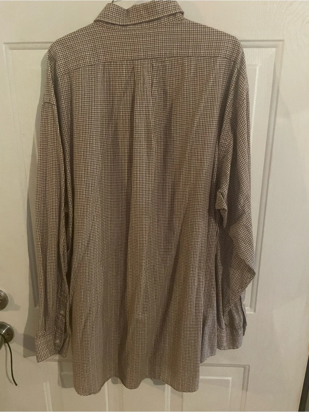 Ralph Lauren Brown and Cream Micro-Check Button-Down Shirt